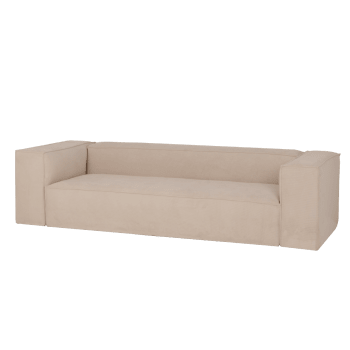 Lola - Sofá de 4 plazas de pana color beige 260x110cm