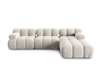 Bellis - 4-Sitzer modulares Sofa aus Samt, leichtes beige