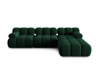 Bellis - 4-Sitzer modulares Sofa aus Samt, flaschengrün