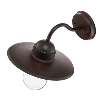 Lámpara de pared exterior de metal marrón