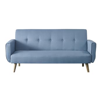 Malmo - Sofá cama de estilo escandinavo azul de 3 plazas