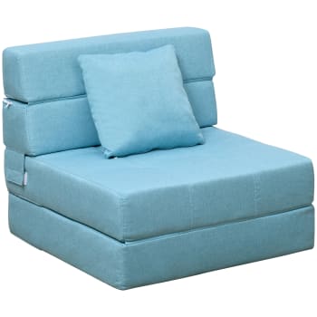 HOMCOM - Schlafsessel Schlafsofa Sofabett Einzelsofa mit Waschbarem Kissen Blau