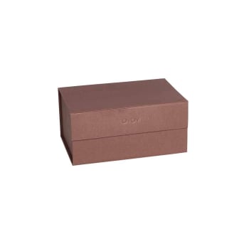 HAKO - Boîte de rangement rouge en carton H12x24x17cm