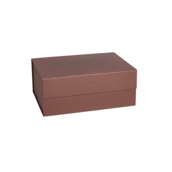 HAKO - Boîte de rangement rouge en carton H15x33x25cm
