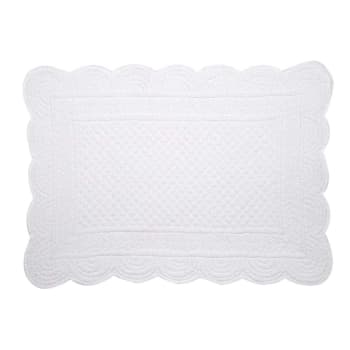 Mantel individual de algodón blanco