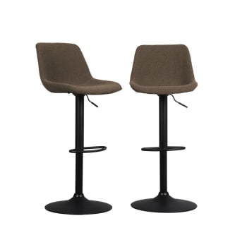 Set 2 Sgabelli Rétro KINGSTON in similpelle nero/grigio | Leroy Merlin