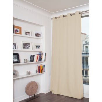 Rideau occultant total velours beige darjeeling 135 x 260