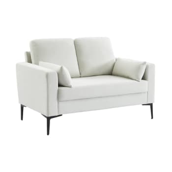 Bjorn - 2-Sitzer-Sofa, mit Cordbezug und Metallfüßen, Weiß