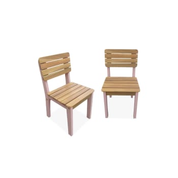 Caroline - lot de 2 chaises en bois pour enfant, rose