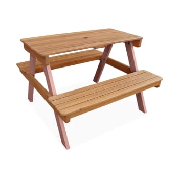 Caroline - Picknicktisch aus Holz für Kinder, mit 2 Sitzplätzen, Rosa