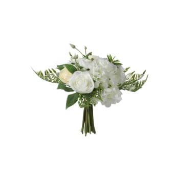 Bouquet de 17 tiges articielles blanches et vertes H25