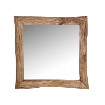 Specchio in Legno di Mogano, colore Marrone, 90x5x90 cm