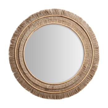 Espejo, de madera abedul, en color marrón, de 89x2x89cm