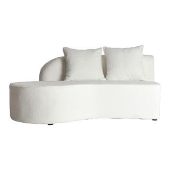 Sofa en Coton Bouclé Blanc, 170x105x87 cm