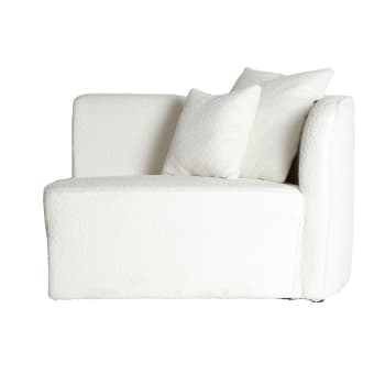 Sofá, de algodón bouclé, en color blanco, de 114x92x87cm