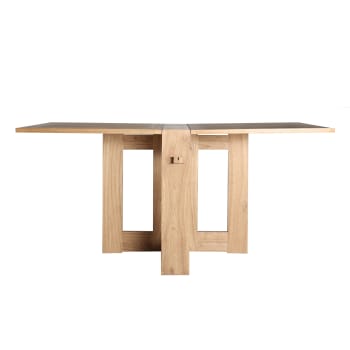 Mesa plegable de madera mindi en color marrón de 164x90x75cm