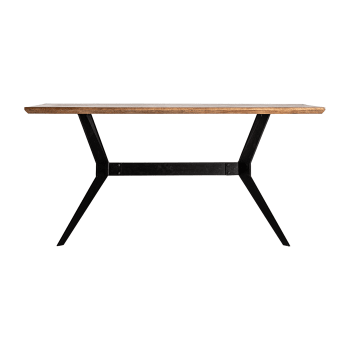 Tavolo Da Pranzo in Legno di Mango, colore Nero , 160x90x76 cm