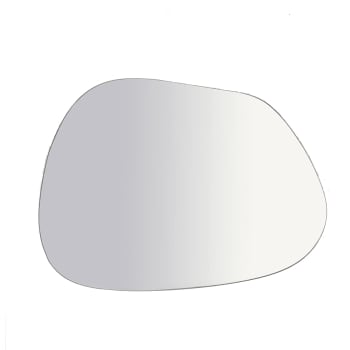 XABIA - Asymmetrischer Spiegel mit hölzerner unterseite, 90x70cm