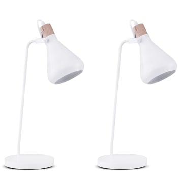 CORTODI - 2er Set Tischlampen im skandinavischen Stil, Weiß