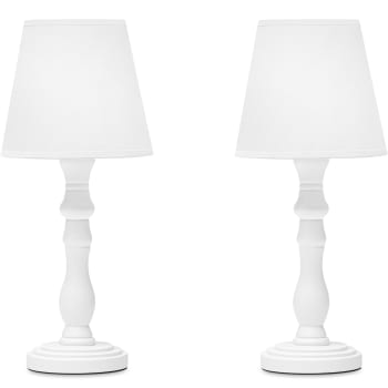 GITTA - 2er Set klassische Tischlampen, Weiß