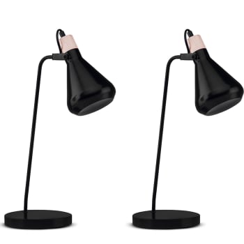 CORTODI - 2er Set Tischlampen im skandinavischen Stil, Schwarz