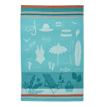 Torchon 'Cueillette Lavande' 50x70 Cm - 100% Coton - Lavable En Machine - Décoration Et Essuyage Cuisine - 3
