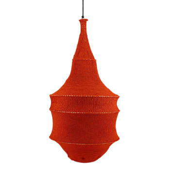 Aziza - Suspension en coton tricoté brique h70cm
