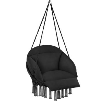 Tt - Fauteuil suspendu avec un coussin d’assise épais noir