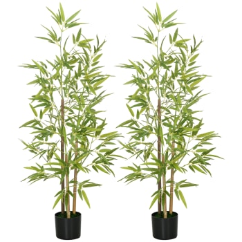 Plantas artificiales 15 x 15 x 120 cm color verde