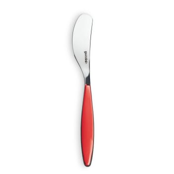 Feeling - Tartineur couteau à beurre en acier inox et acrylique rouge