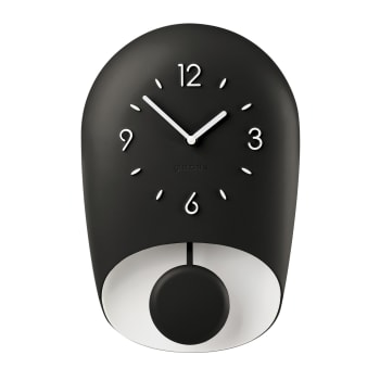 Bell - Horloge avec pendule en acrylique noire