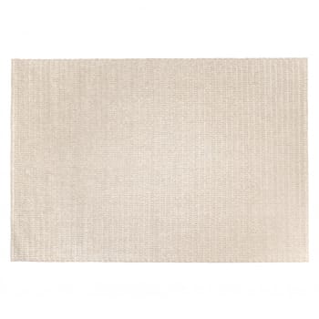 Quentin - Tapis rectangulaire 200x290cm en laine tissée couleur beige