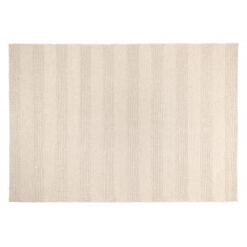 Quentin - Tapis rectangulaire 200x290cm en laine tissée couleur lin