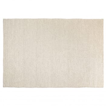 Quentin - Tapis rectangulaire 200x290cm en laine tissée couleur écru