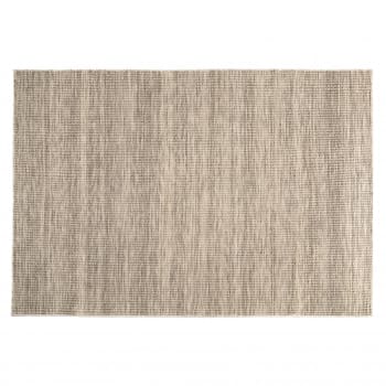 Quentin - Tapis rect. 200x290cm en laine tissée couleur blanc et kaki