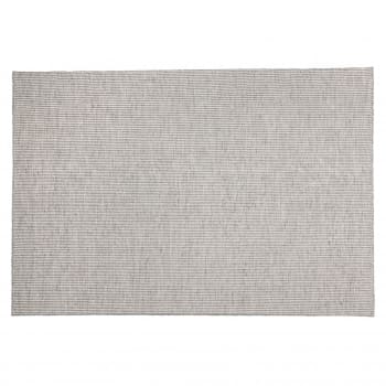 Quentin - Tapis rect 160x230cm en laine tissée couleur blanc/gris chiné