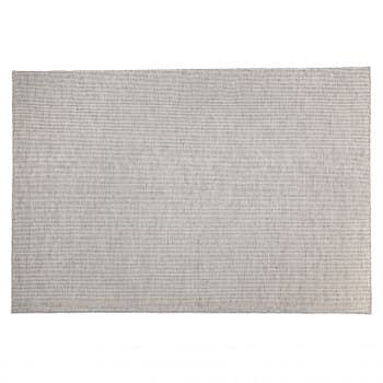 Quentin - Tapis rect 200x290cm en laine tissée couleur blanc/gris chiné