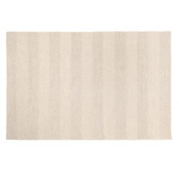 Quentin - Tapis rectangulaire 160x230cm en laine tissée couleur lin