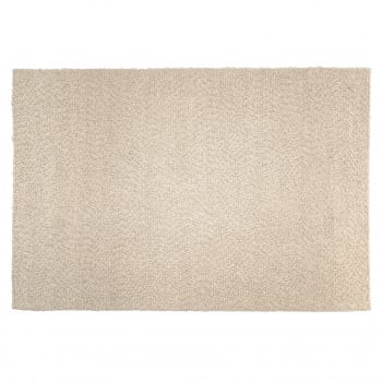 Quentin - Tapis rectangulaire 200x290cm en laine bouclée couleur beige