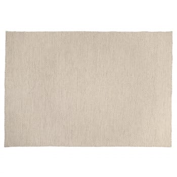 Quentin - Tapis rect. 200x290cm laine tissée couleur blanc/marron chiné