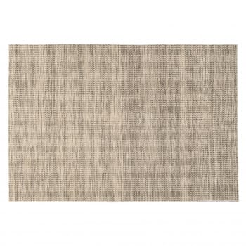 Quentin - Tapis rect. 160x230cm en laine tissée couleur blanc et kaki