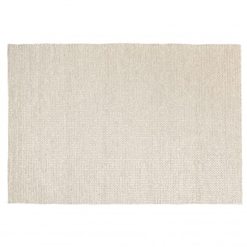Quentin - Tapis rectangulaire 160x230cm en laine tissée couleur écru