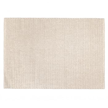 Quentin - Tapis rectangulaire 160x230cm en laine tissée couleur beige