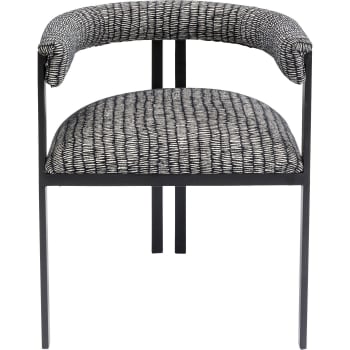 Paris - Chaise avec accoudoirs grise, noire et acier
