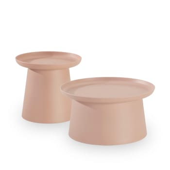 Murano - Set giardino 2 tavoli rotondi polipropilene D50 e D70 rosa