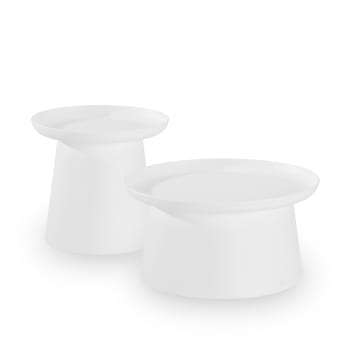 Murano - Set giardino 2 tavoli rotondi polipropilene D50 e D50 bianco