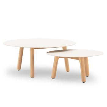 Set 2 Tavolini Da Soggiorno Relaxdays - Rotondi, 48cm E 40cm, Struttura Metallo Nero, Piano Bianco
