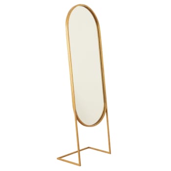 Loen - Espejo de pie metal dorado 165 cm x 51,5 cm