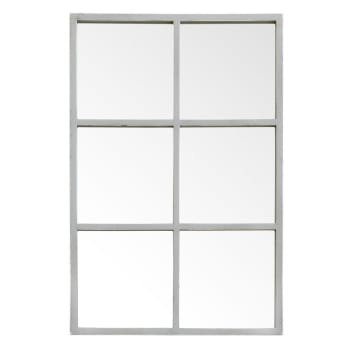 Soft - Espejo de pared madera gris 90 cm x 60 cm