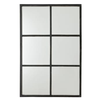 Soft - Espejo de pared madera negro 90 cm x 60 cm